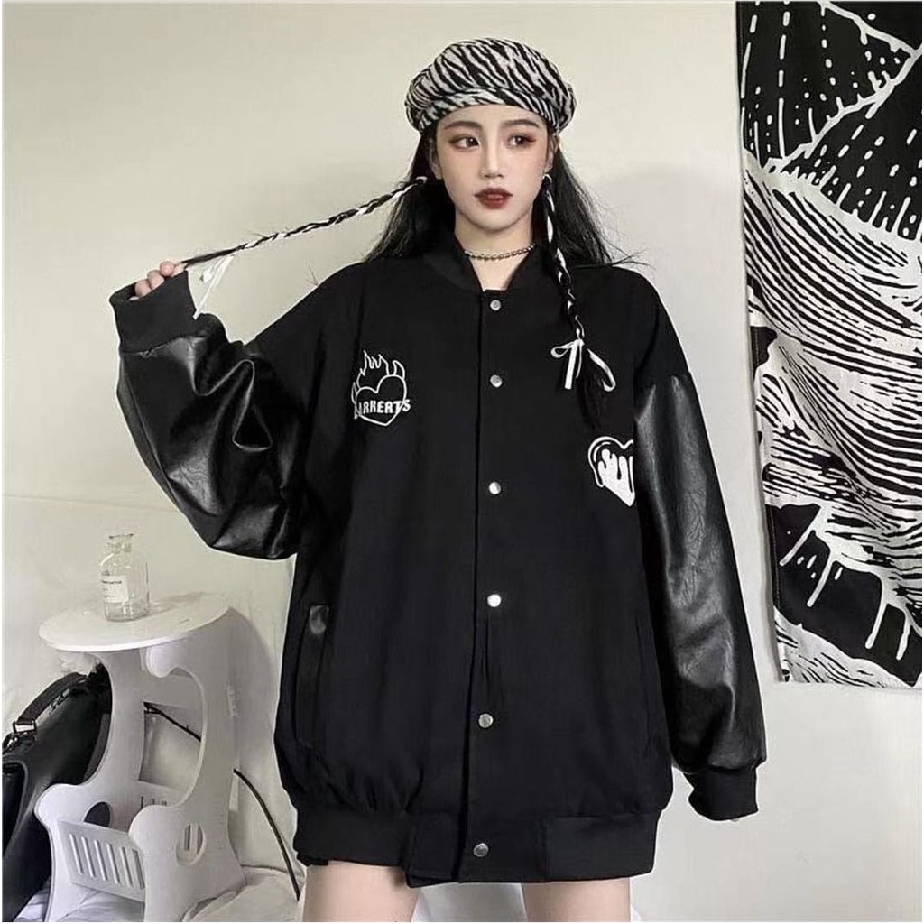 LARKERTS Oversize Baseball Wanita Jaket Varsity Oversize - Jaket Varsity Wanita Oversize - Jaket Baseball Oversize