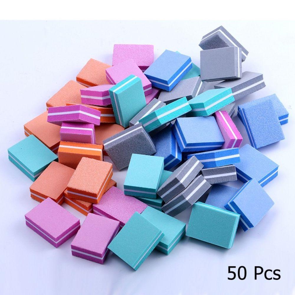 Rebuy Nail File Blok Mini Colorful Dua Sisi Sanding Polishing Manicuring Tools