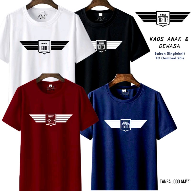 Baju Kaos Anak Cowok 3-12 tahun-Remaja-Dewasa S-7XL-XXXL Jumbo WING FIGHTER