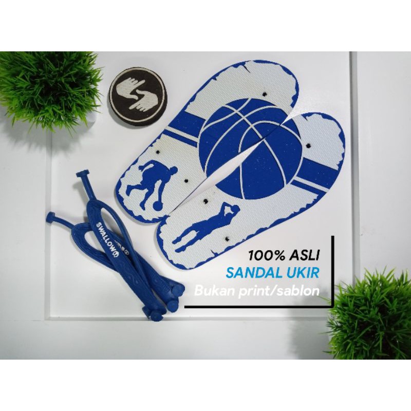 Sandal Ukir Swallow motif Siluet Basket Ball sandal pria sandal masjid sandal nama flip flops