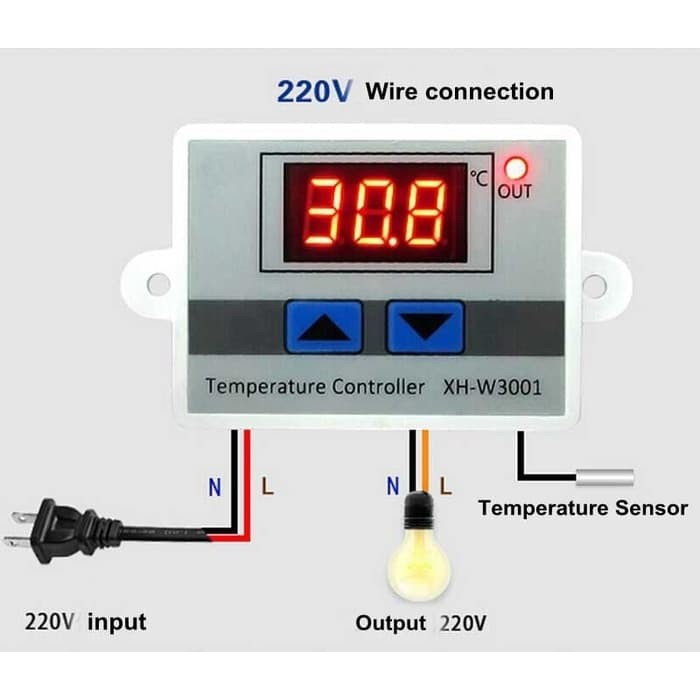 Thermostat AC 220v Pengatur Suhu Temperature Controller Penetas *MD24