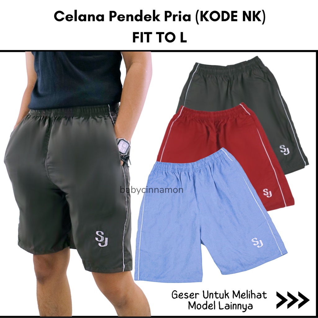 (KODE NK) Celana Pendek Dewasa Polos Uk Normal / Pria Laki Branded Dalaman Murah Olahraga Training