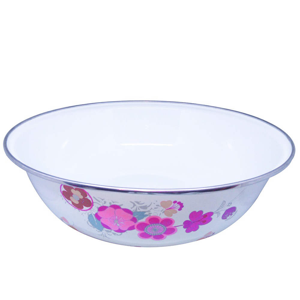 Maspion Baskom Panda Porceline Enamel 33 cm Motif - Putih / Wadah saji / Baskom Motif Bunga