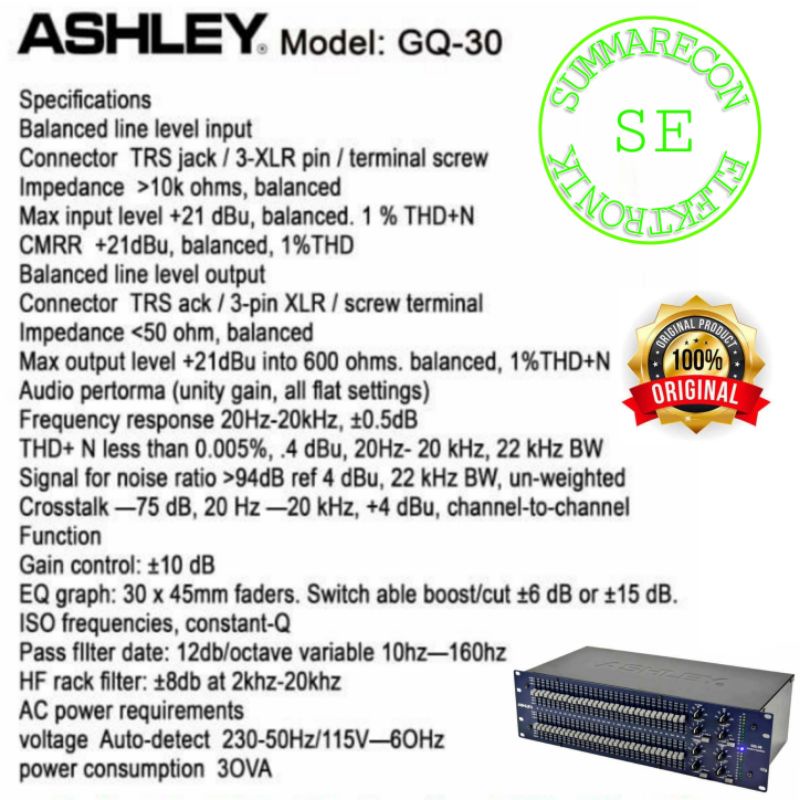 equalizer ashley original ashley gq 30