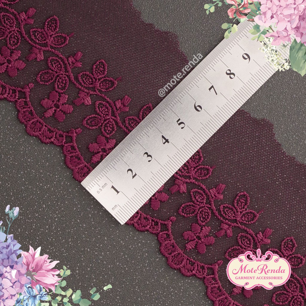 Renda tile/tulle, lebar 4.5cm (harga per 50cm) kode 5TMA4501
