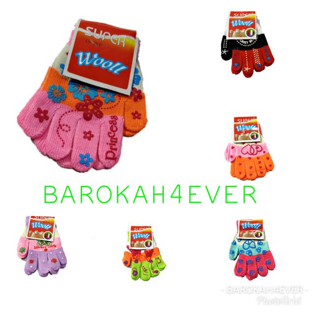 Sarung Tangan ANAK CEWEK Tebal MOTIF