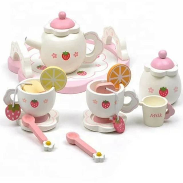 Wooden Toys MotherGarden Tea set white