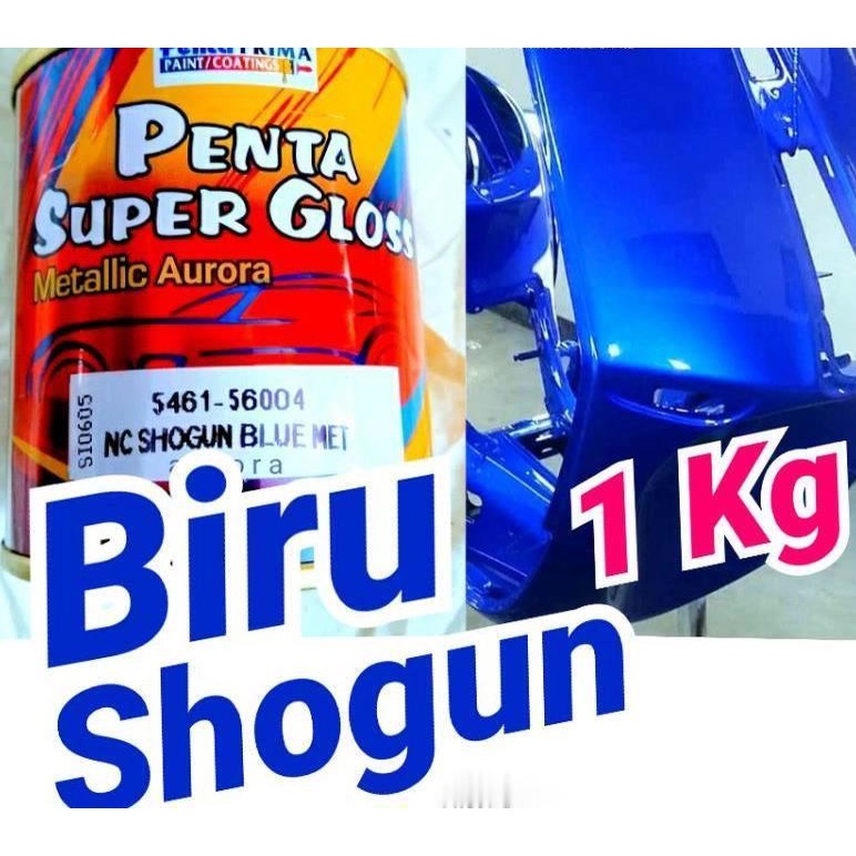 Cat Biru Sogun 1Kg Penta Super Gloss Shogun Blue Metallic Metalik Metalic 1 Kg Kilo Glos