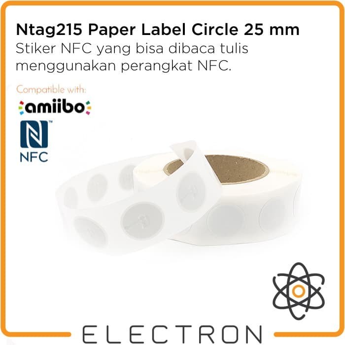 Ntag215 Paper Label Circle 25 mm Programmable NTag215 NFC 13.56 Mhz Amiibo Nintendo Sticker