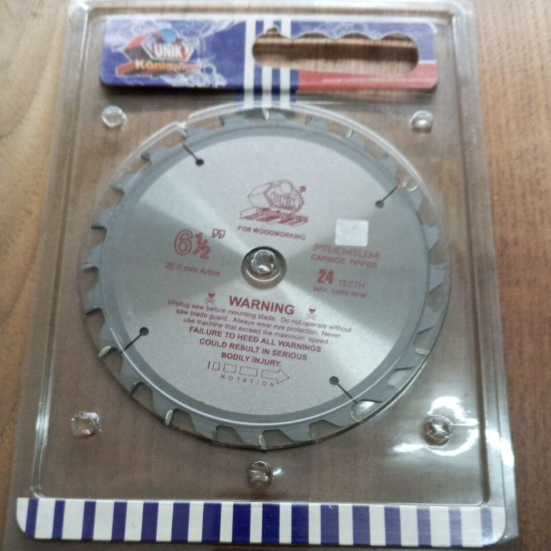 TCT Circular saw Blade Mata Gergaji Bulat Kayu 6,5 inch 24T UNIK KONIGSBERG