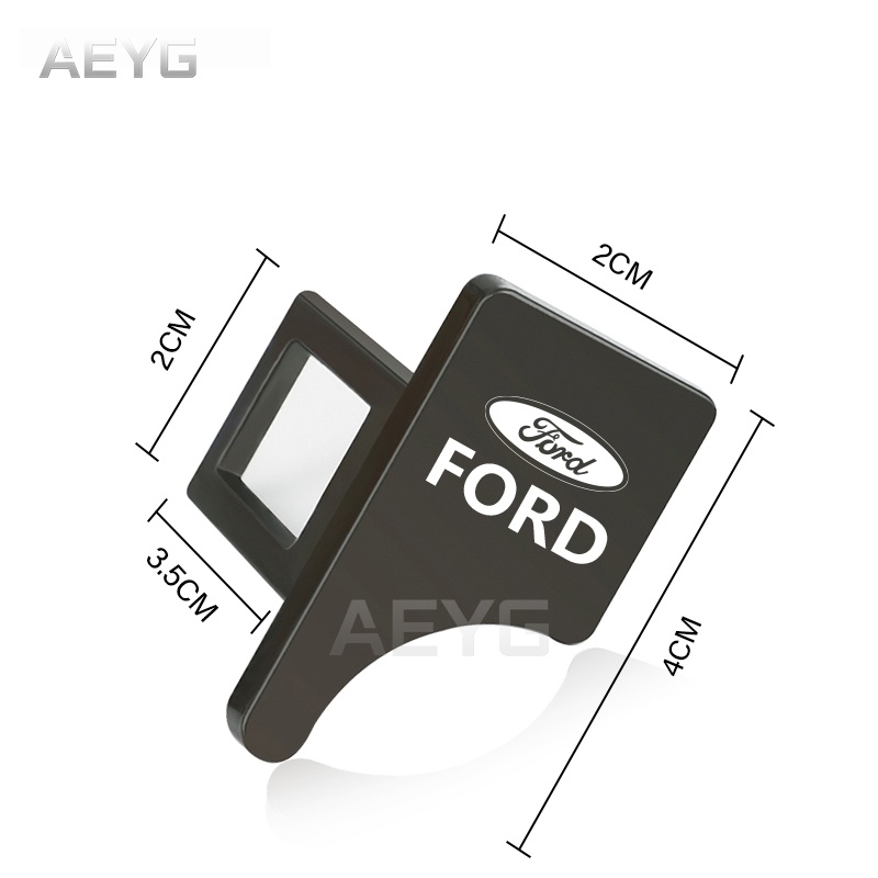 1 / 2pcs Buckle Sabuk Pengaman Mobil Ford Bahan Zinc Alloy Untuk Fiesta Ranger Ecosport Focus Mustang