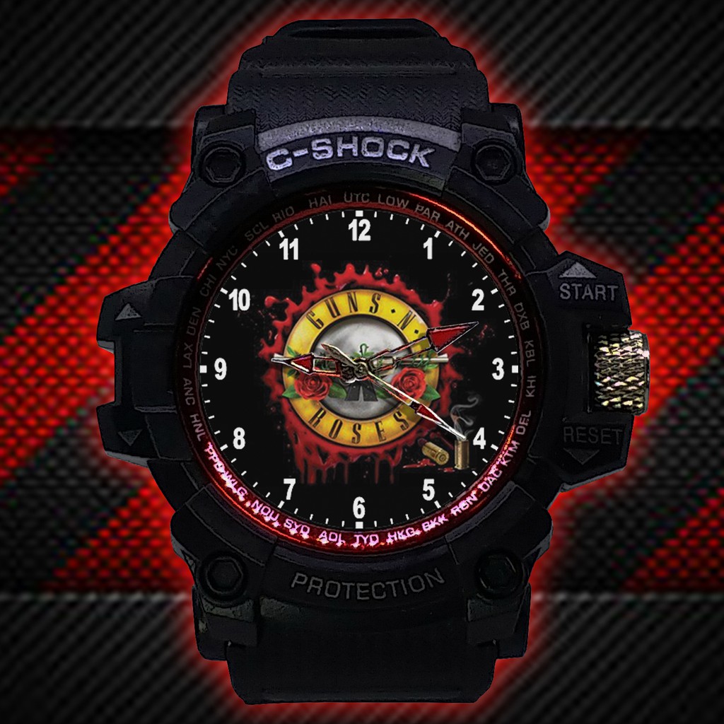 (ISTIMEWA BOSSQUE) JAM TANGAN GUNS N' ROSES LIST MERAH - EXCLUSIVE 4