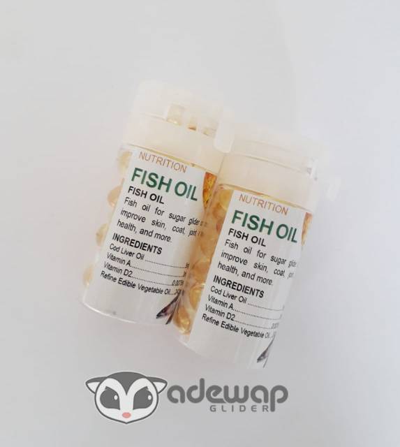 ADEWAP GLIDER Minyak Ikan Omega 3 Sugar Glider Fish Oil 40 Butir – Minyak Ikan  Suplemen Bulu & Kesehatan