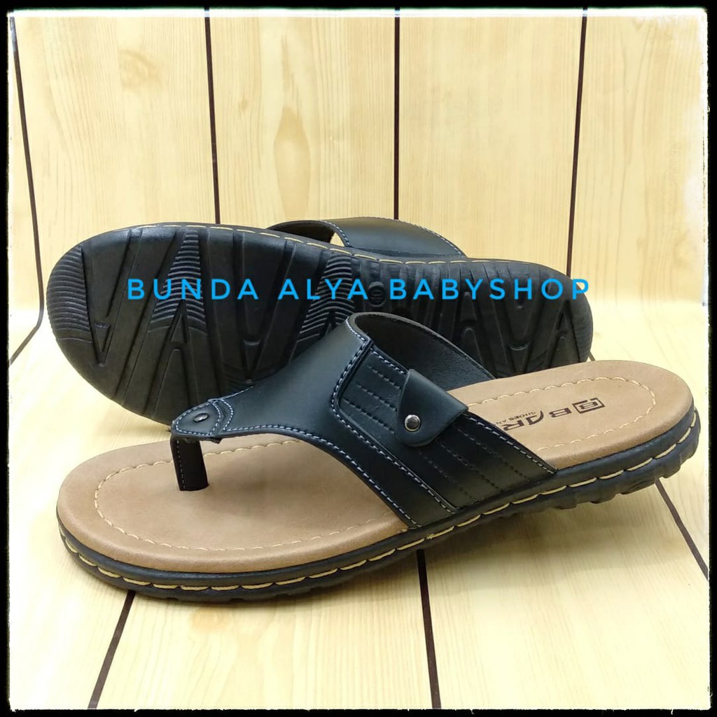 Sandal Pria Jepit Casual Ukuran 39 - 43 Simple Elegant - Sendal Jepit Cowok Polos HITAM Semi Formal