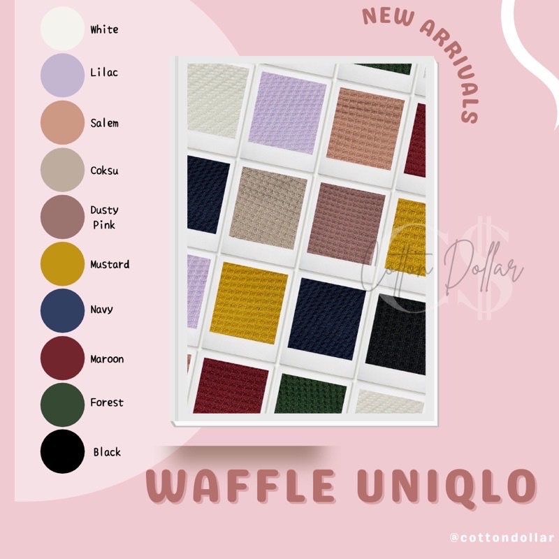 KAIN WAFFLE UNIQLO MINI PREMIUM GRADE A | KGAN KILOAN ECERAN / ROLL