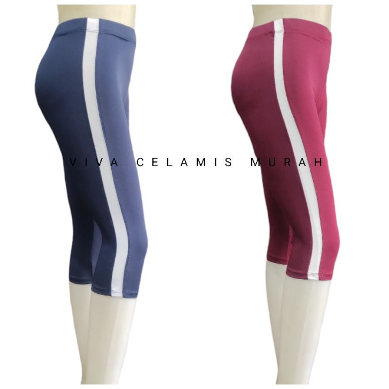 Legging LIS 1 - Legging Kekinian Style Jepang Korea - Legging Pendek dan Panjang - Spandex Premium Tebal Elastis Nyaman Dipakai