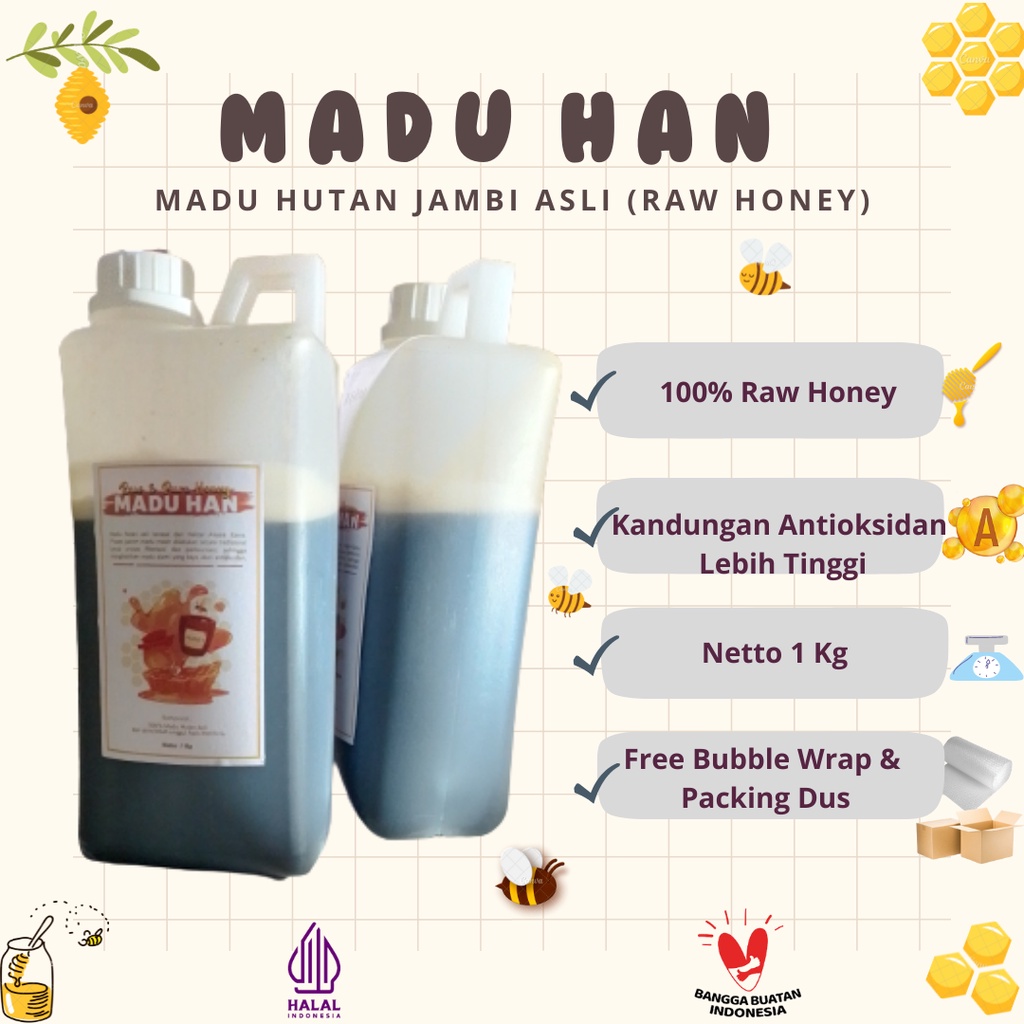

Madu Hutan, Raw Honey Asli 100% Hutan Jambi Sumatera 1Kg