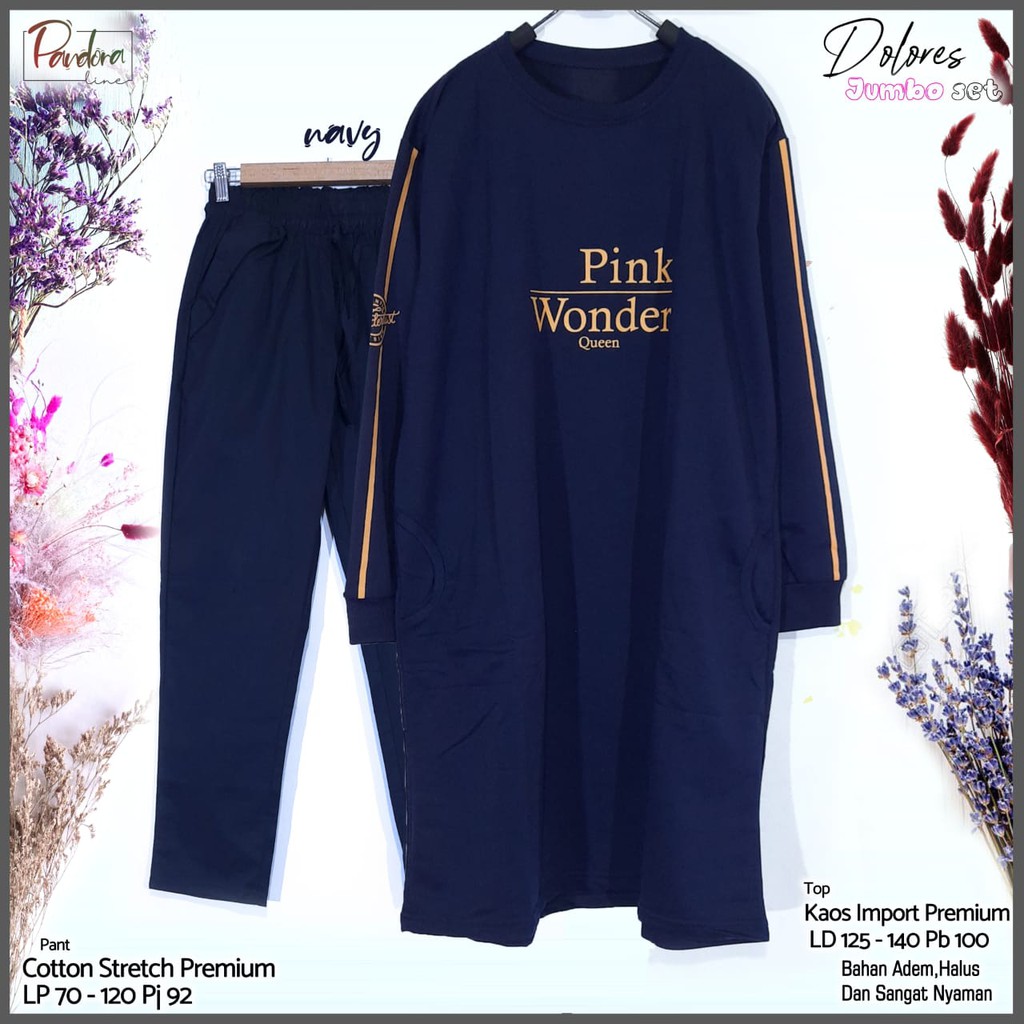 SETELAN TUNIK KAOS JUMBO PREMIUM DOLORES BY PANDORA