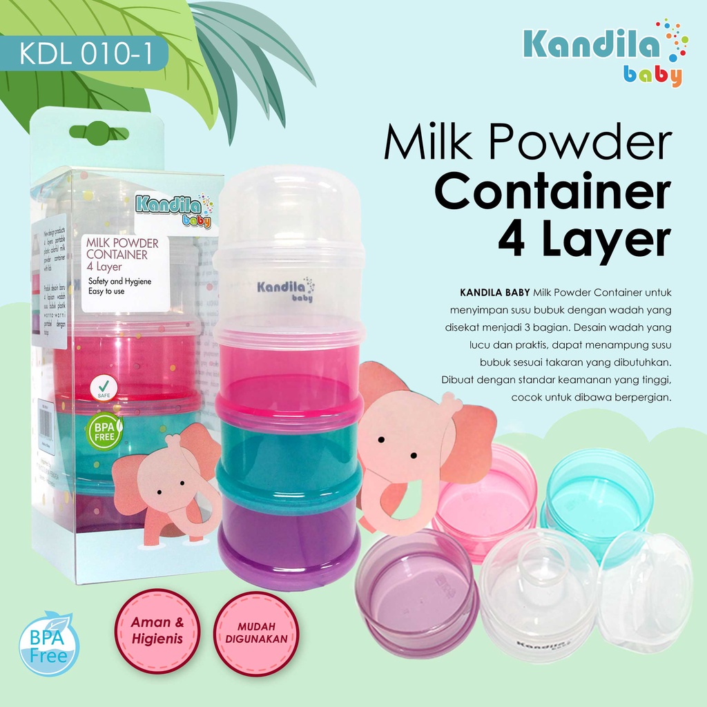 Castle - Kandila MIlk Powder Clear Container 3Layer &amp; $Layer Kandila Baby - Tempat Susu Formula kdl010-1 KDL010-2 KDL010-3