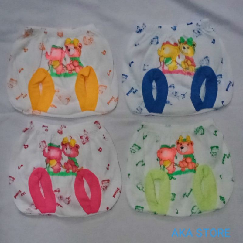 3 pcs celana pop bayi putih print murah