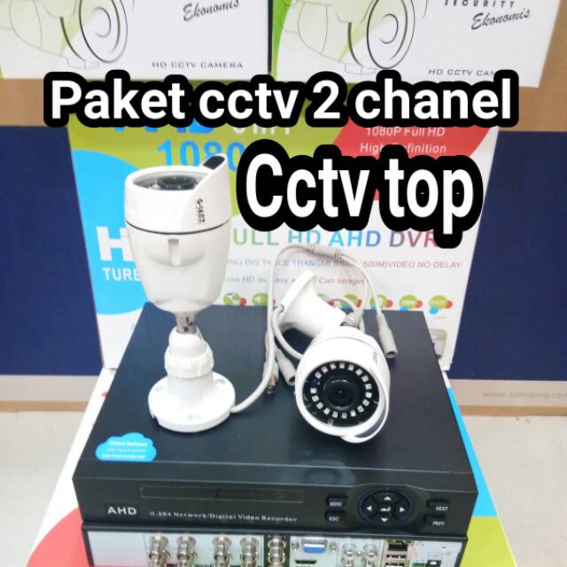 PAKET CCTV 4 CHANEL 2 KAMERA OUTDOOT AHD 2MP FULL HD 1080P LENGKAP