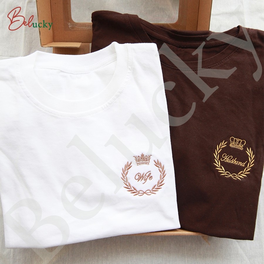 Kaos Baju couple Baju Pasangan Bordir FREE Request Nama Kualitas Jahitan Rapi