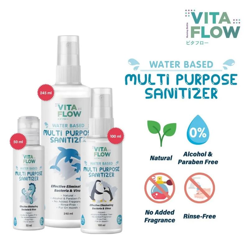 Vitaflow Multi Purpose Sanitizer 245ml 100ml 50ml