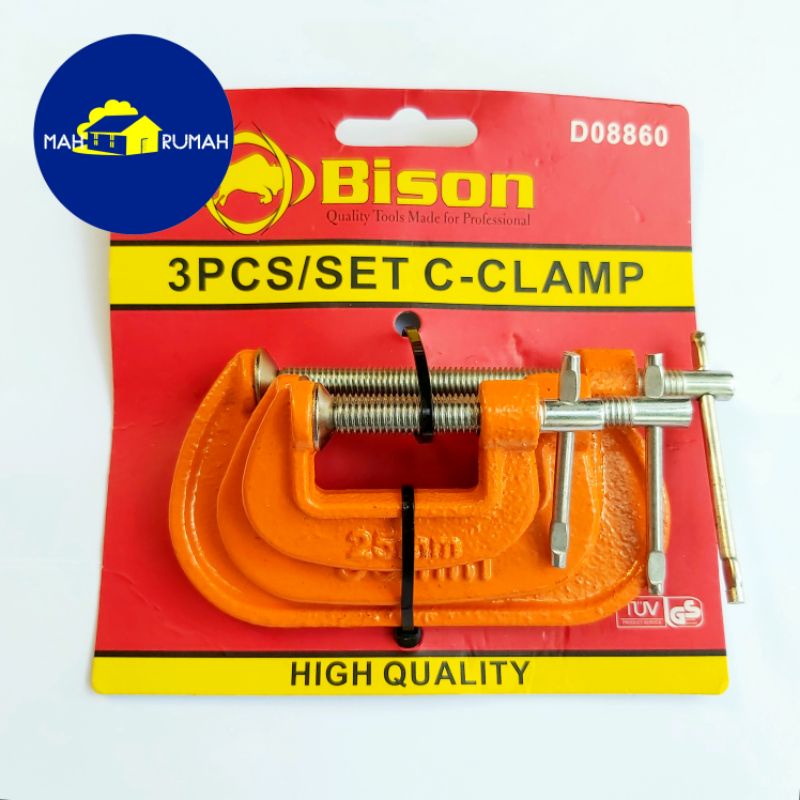 SET Clamp CATOK C LIGHT DUTY Klem Clem Jepit Kayu - BISON 1&quot; 2&quot; 3&quot;