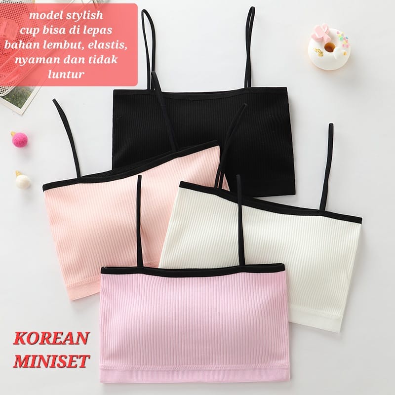 KOREAN MINISET PAKAIAN DALAM ANAK REMAJA SD SMP SMA CASUAL IMPOR KEMBEN CROP TOP