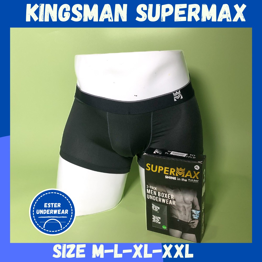 Celana Boxer Kingsman Supermax Extracool  ISI -3 Pcs