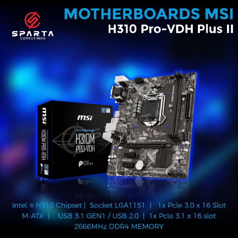 Matherboard MSI H310M PRO-VDH PLUS INTEL LGA1151 New