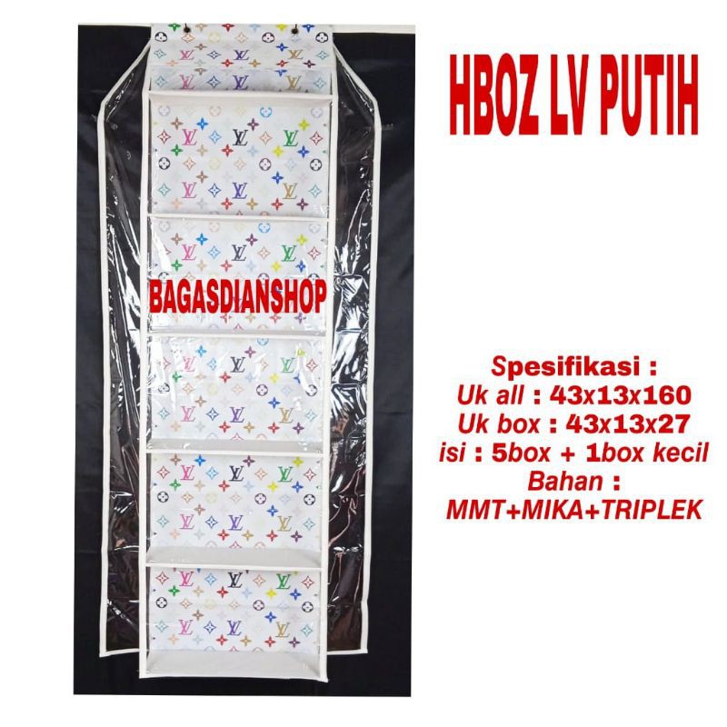 Rak Tas Gantung Karakter Lv Putih dengan resleting