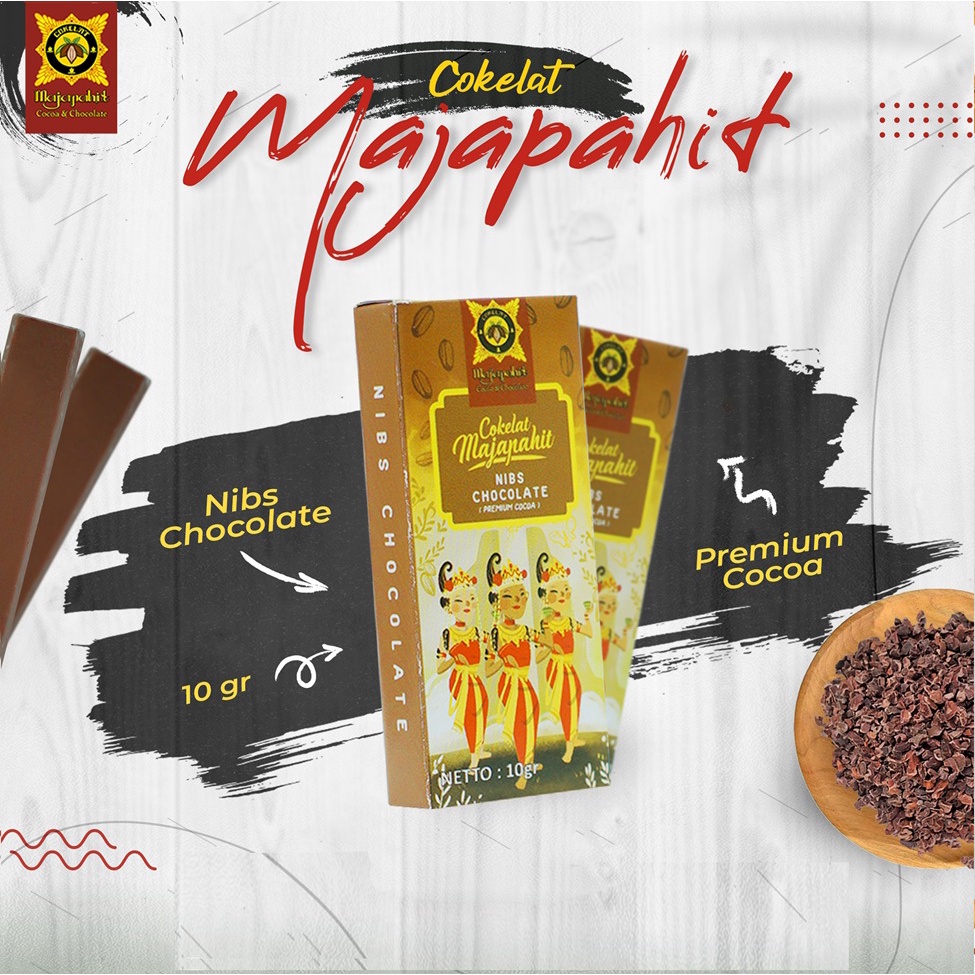 

Cokelat Batang/Cokelat Batangan/Coklat Batangan/Coklat Murni Sehat/Cokelat Majapahit 10 gr Varian Nibs