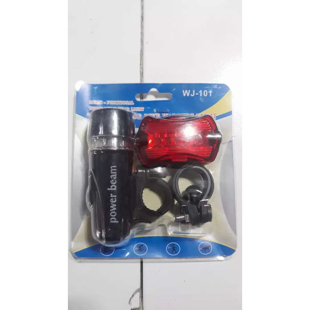 Lampu Sepeda Lipat MTB Road Bike 1 Set Lampu LED Depan Belakang Merah dan Putih