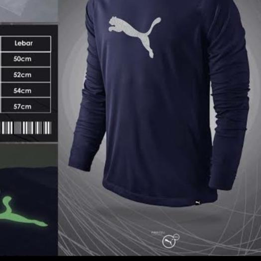 ▼ KAOS BAJU LENGAN PANJANG FASHION SPORT PUMA PRIA WANITA COMBED 30S - Putih, S ✺