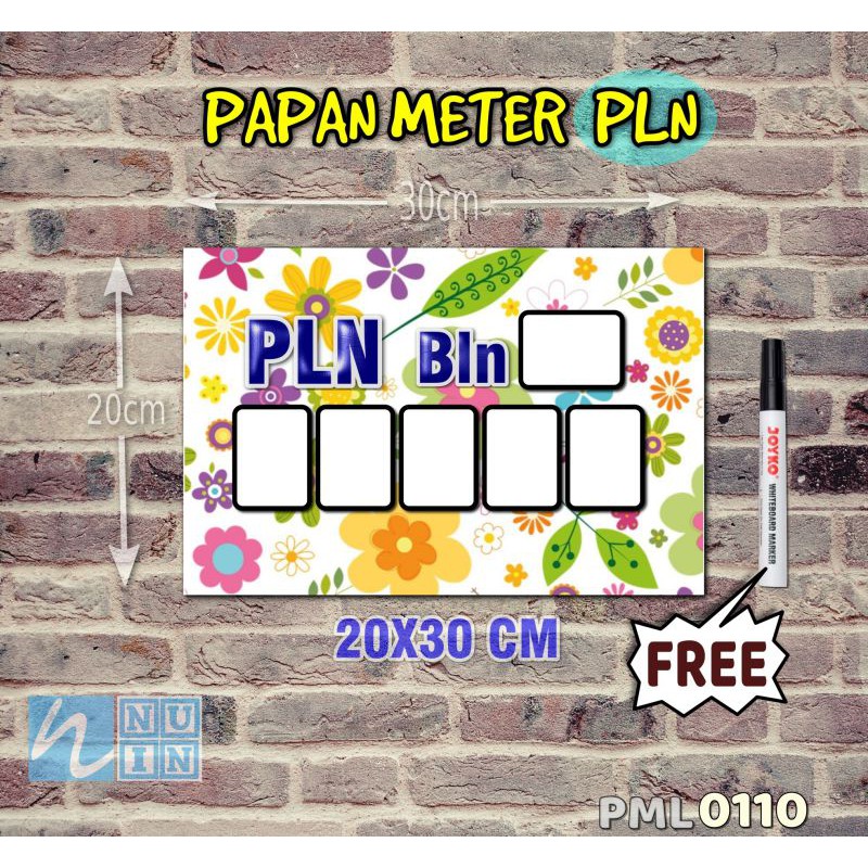 

Nuin Papan Meter Listrik PLN PAM motif Unik - Floral 10