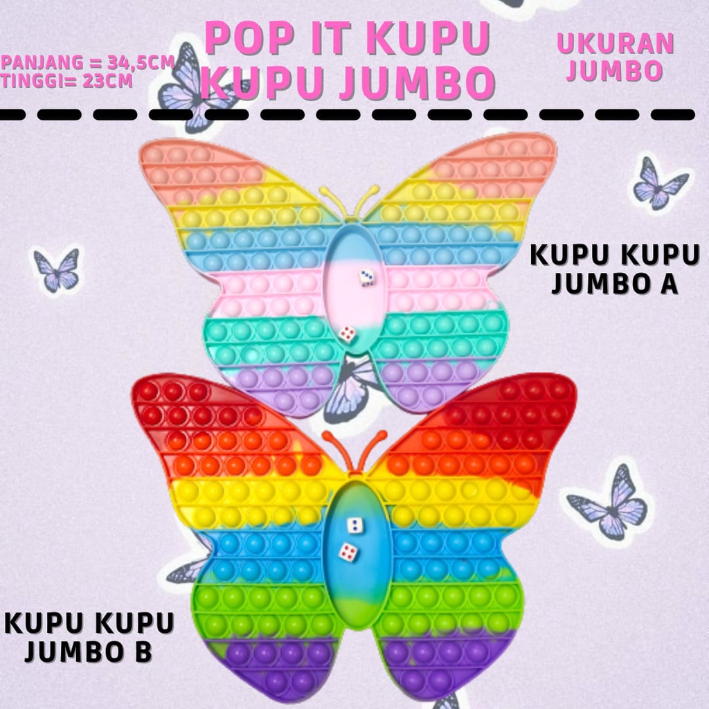 POP IT KUPU KUPU JUMBO DADU, POP IT FIDGET TOUCH KUPU KUPU TERLARIS