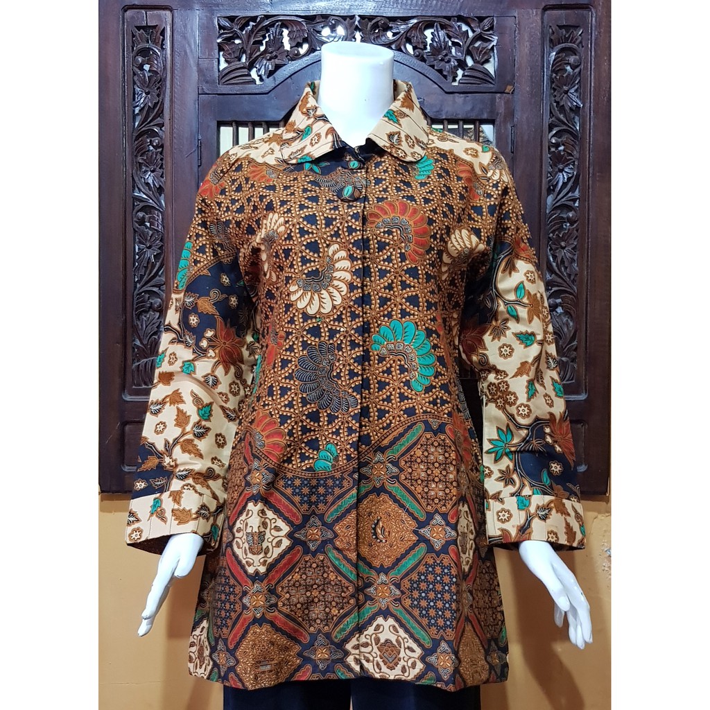 Atasan Blouse Batik MOSA Wanita Lengan Panjang. Motif ...