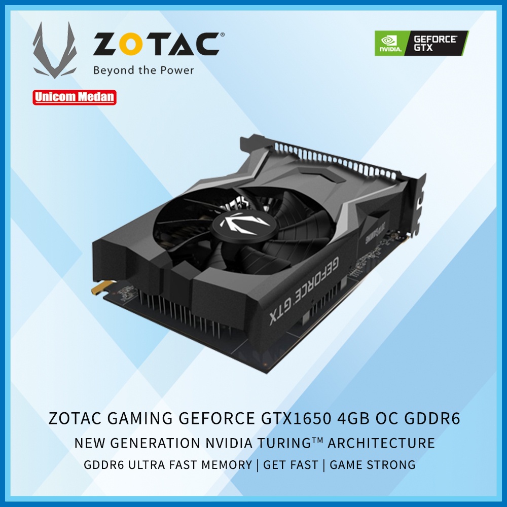 zotac vga gtx 1650 oc d6 4gb ddr6 gddr6 gaming oc gtx1650