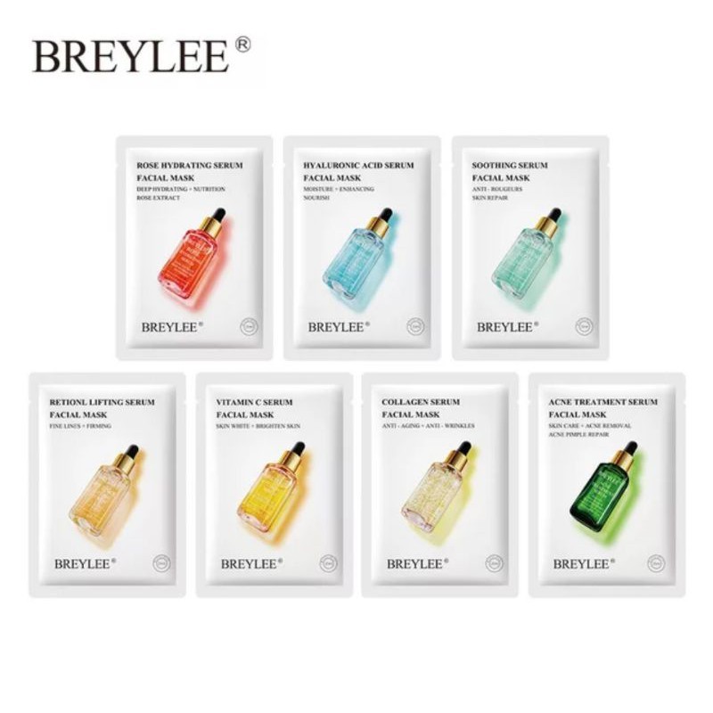 ❄️MATCHA❄️ BREYLEE SHEET MASK SERUM - MASKER BREYLEE WHITENING ACNE COLLAGEN BPOM