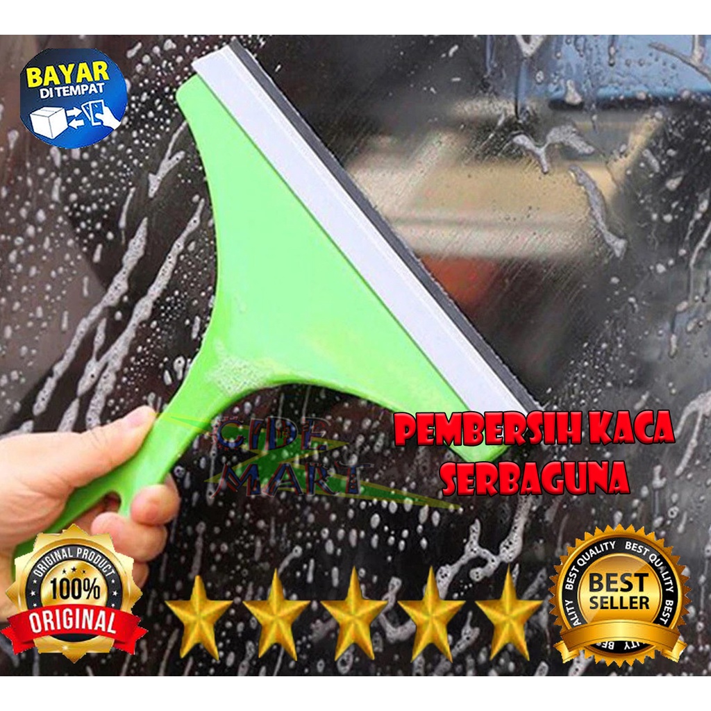 Wiper Karet Alat Pembersih Kaca Anti Jamur Jendela Rumah Cleaner Rubber Mirror Mobil Spatula Scrapper Silicone Gagang Lap