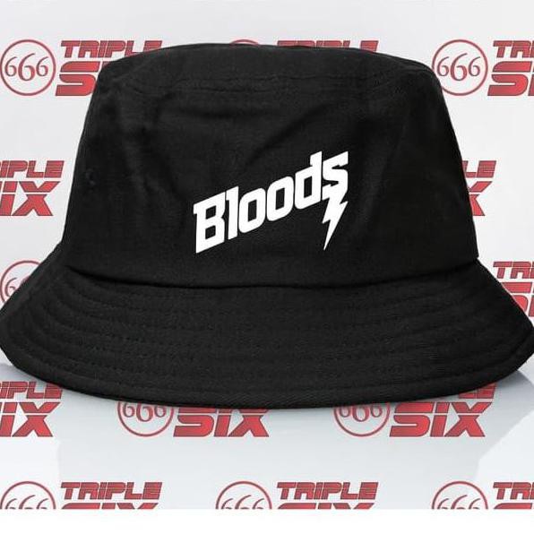 Versi Anak Dewasa Topi Bucket Hat Polos Custom Bloods Pria Wanita Indonesia Blood Darah Pria Wanita