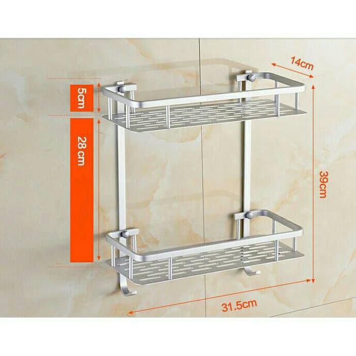 Rak Sudut Dinding Stainless Kamar Mandi WC Toilet Serbaguna Sabun Shampo