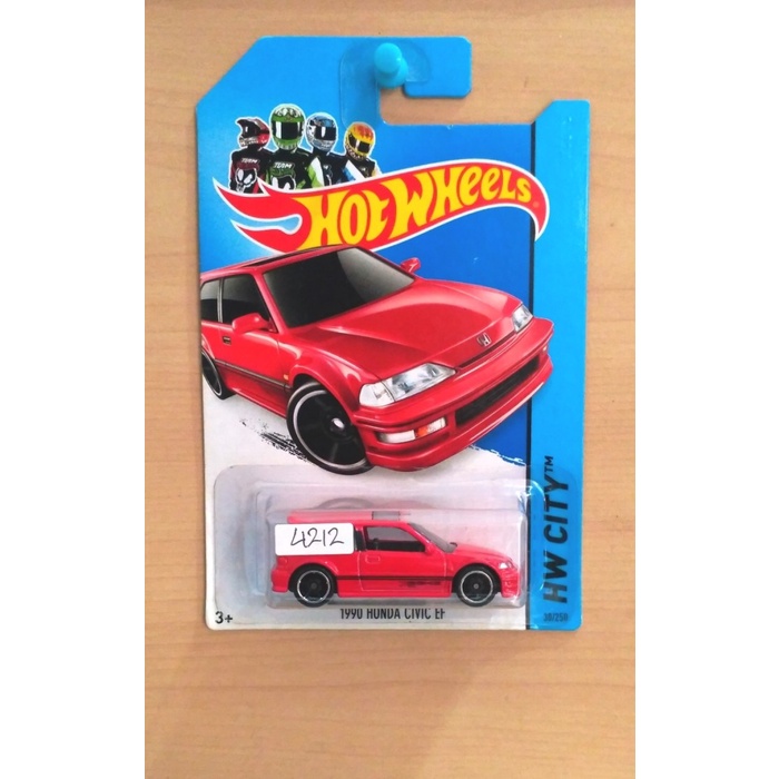 READY Hot Wheels 1990 Honda Civic Ef Red 2014 #30250 TERBATAS