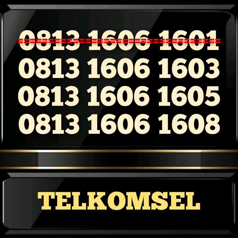 Nomor cantik 1606 minimalis berkualitas special Telkomsel 4G LTE