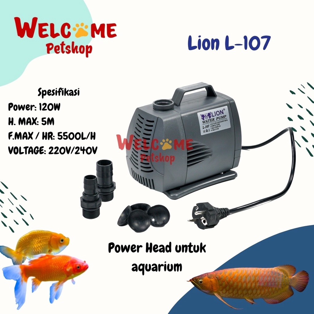 Lion L-107 / Water Pump / Powerhead / Power Head / Pompa Air Aquarium