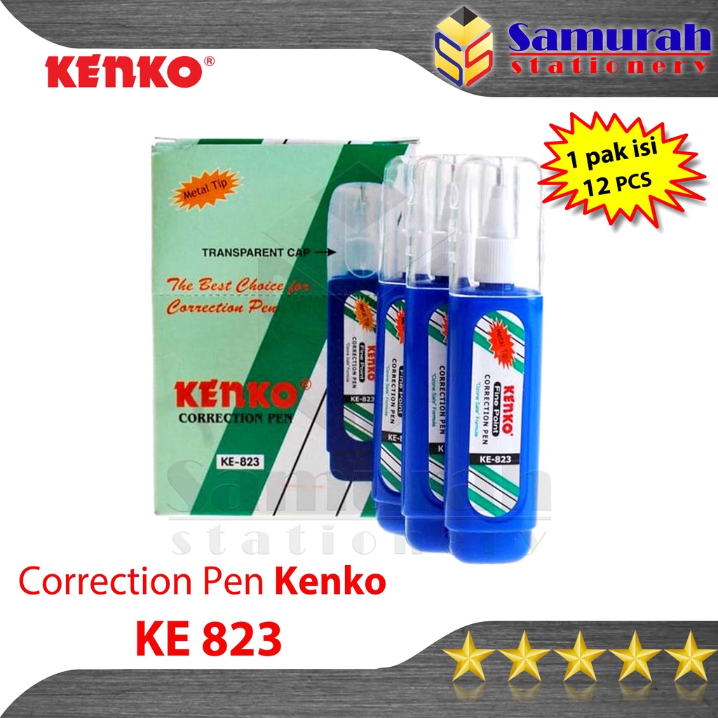 

H7Y Correction Pen Kenko Ke-823 Metal Tip / Tip-Ex Cair KE 823 Biru 1 Box isi 12 pcs / Tipe X Fluid