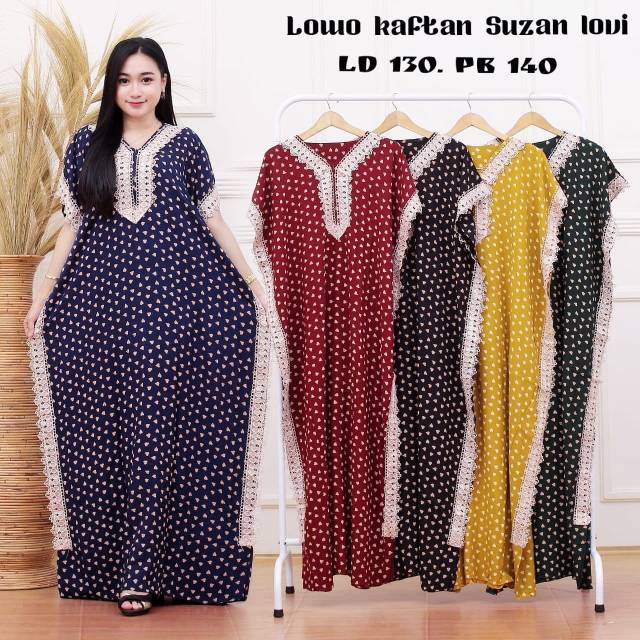 Daster Arab Jumbo Kaftan Jumbo LD 130CM Bahan Rayon Santung Tebal Model Lowo Kalong Batik Pekalongan
