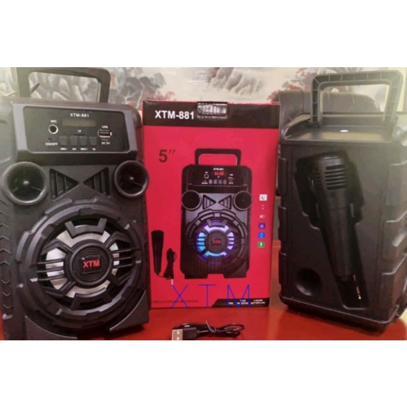 SPEAKER BLUETOOTH XTM-881 UK 5" INCH FREE MIC KARAOKE