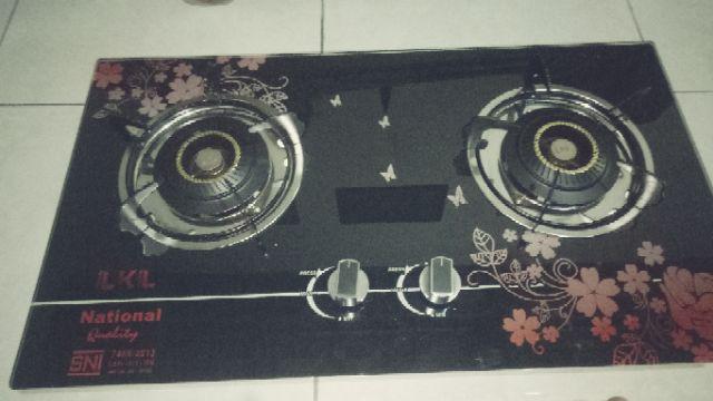 Kompor Tanam Kaca Gas Tanam Duduk Progas Hitam Tempered Glass 2 Tungku Super Irit Api Biru